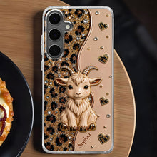 Load image into Gallery viewer, Personalized Clear Phone Case Cute Goat Leopard Print Gift
