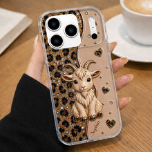 Load image into Gallery viewer, Personalized Clear Phone Case Cute Goat Leopard Print Gift
