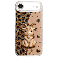 Load image into Gallery viewer, Personalized Clear Phone Case Cute Goat Leopard Print Gift
