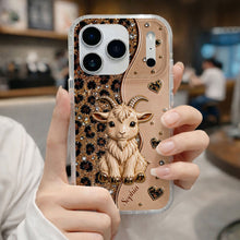 Load image into Gallery viewer, Personalized Clear Phone Case Cute Goat Leopard Print Gift
