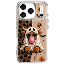 Load image into Gallery viewer, Personalized Clear Phone Case Cute Ghost Highland Cow Gift
