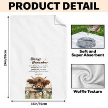 Load image into Gallery viewer, Personalized Kitchen Towel Custom Name Highland Cow Daisy Gift
