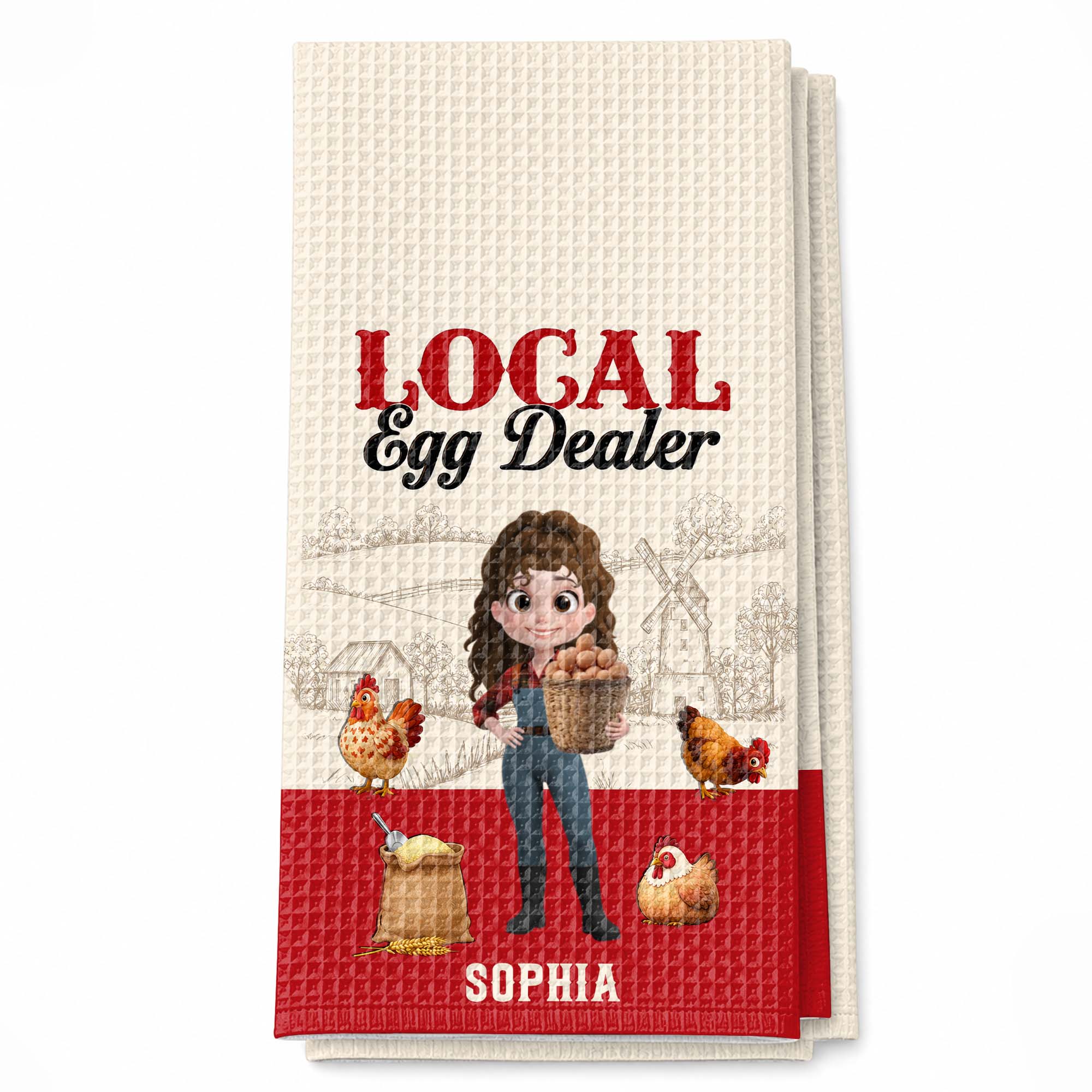 Personalized Kitchen Towel Custom Name Chicken Lover Gift
