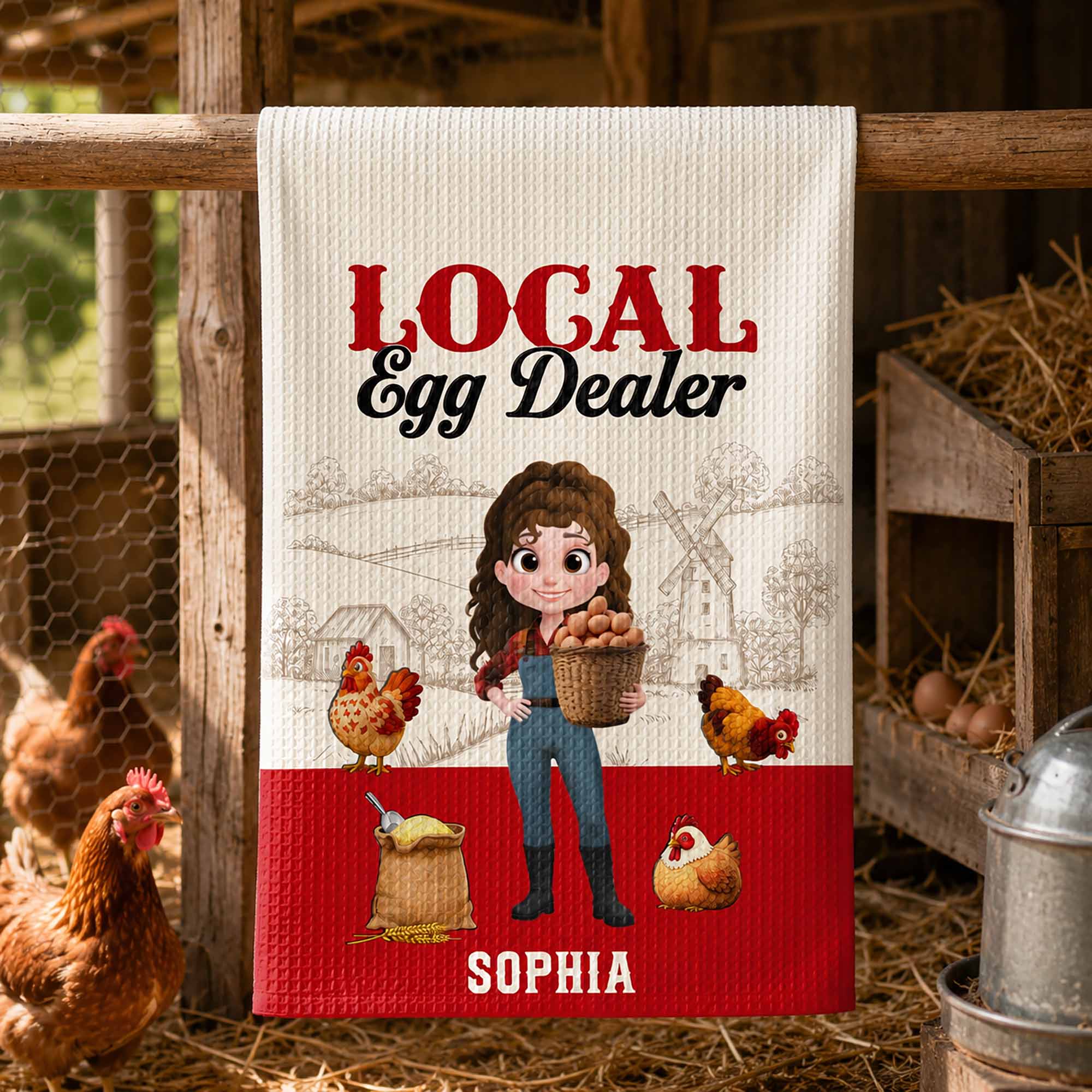 Personalized Kitchen Towel Custom Name Chicken Lover Gift