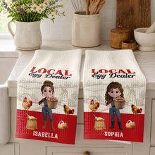 Load image into Gallery viewer, Personalized Kitchen Towel Custom Name Chicken Lover Gift
