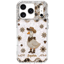 Load image into Gallery viewer, Personalized Clear Phone Case Cowboy Goose Sparkle Gift
