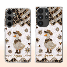 Load image into Gallery viewer, Personalized Clear Phone Case Cowboy Goose Sparkle Gift
