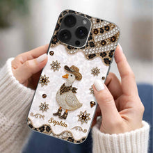 Load image into Gallery viewer, Personalized Clear Phone Case Cowboy Goose Sparkle Gift
