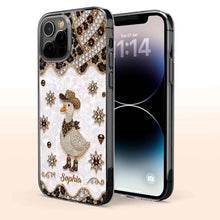 Load image into Gallery viewer, Personalized Clear Phone Case Cowboy Goose Sparkle Gift
