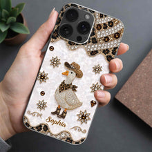 Load image into Gallery viewer, Personalized Clear Phone Case Cowboy Goose Sparkle Gift
