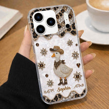 Load image into Gallery viewer, Personalized Clear Phone Case Cowboy Goose Sparkle Gift

