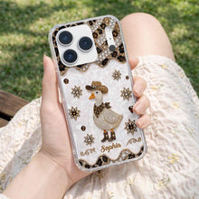 Load image into Gallery viewer, Personalized Clear Phone Case Cowboy Goose Sparkle Gift
