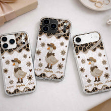 Load image into Gallery viewer, Personalized Clear Phone Case Cowboy Goose Sparkle Gift
