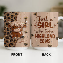 Load image into Gallery viewer, Personalized Highland Cow Coffee Mug Custom Name Gift for Animal Lovers
