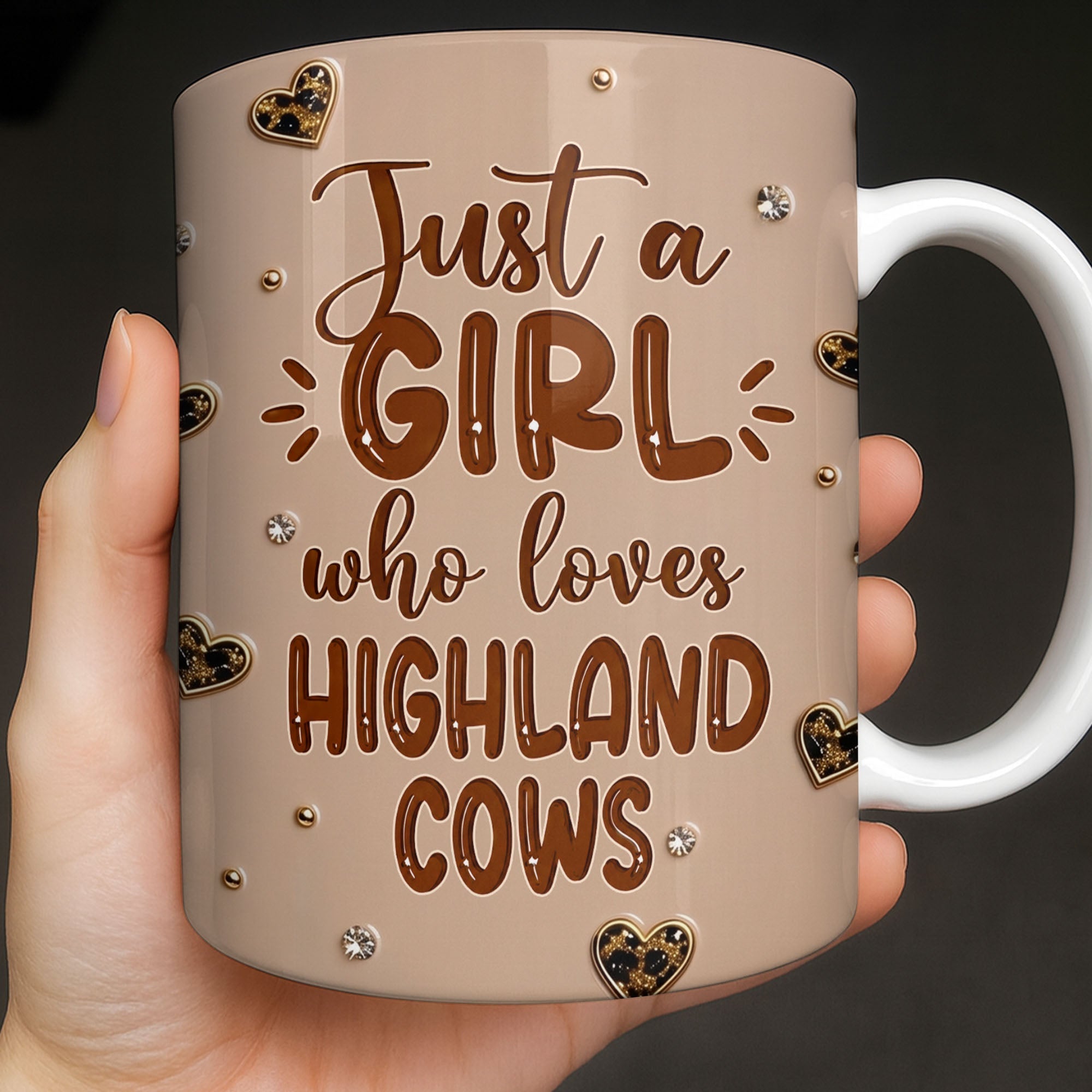 Personalized Highland Cow Coffee Mug Custom Name Gift for Animal Lovers