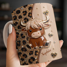 Load image into Gallery viewer, Personalized Highland Cow Coffee Mug Custom Name Gift for Animal Lovers
