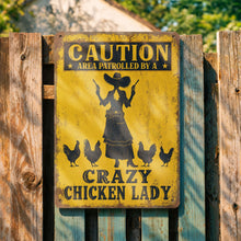 Load image into Gallery viewer, Personalized Metal Sign Crazy Chicken Lady Gift for Farmers
