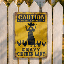 Load image into Gallery viewer, Personalized Metal Sign Crazy Chicken Lady Gift for Farmers
