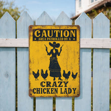 Load image into Gallery viewer, Personalized Metal Sign Crazy Chicken Lady Gift for Farmers
