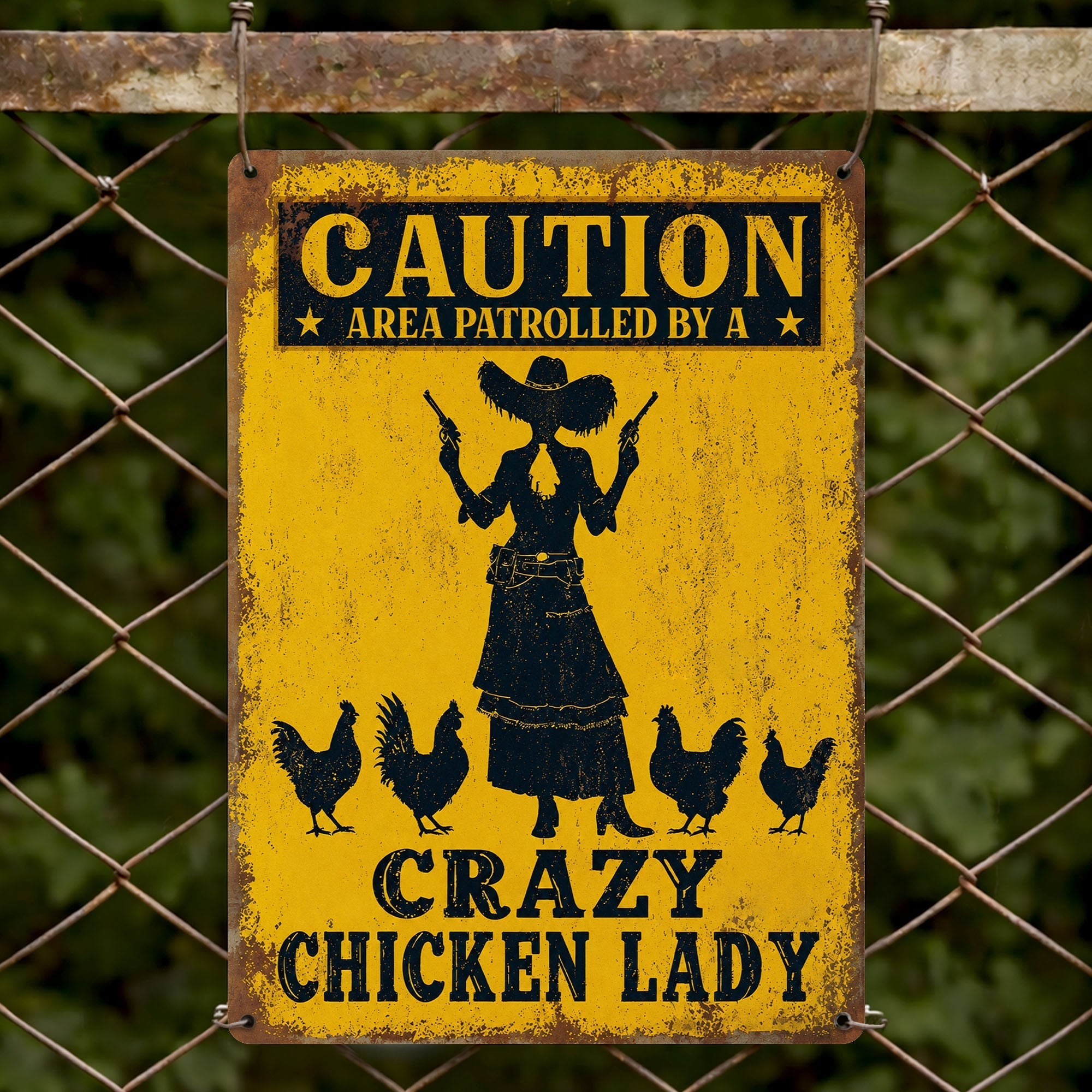 Personalized Metal Sign Crazy Chicken Lady Gift for Farmers