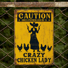Load image into Gallery viewer, Personalized Metal Sign Crazy Chicken Lady Gift for Farmers
