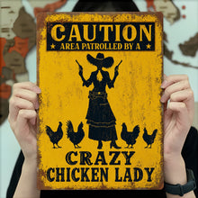 Load image into Gallery viewer, Personalized Metal Sign Crazy Chicken Lady Gift for Farmers
