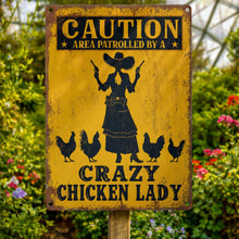 Load image into Gallery viewer, Personalized Metal Sign Crazy Chicken Lady Gift for Farmers
