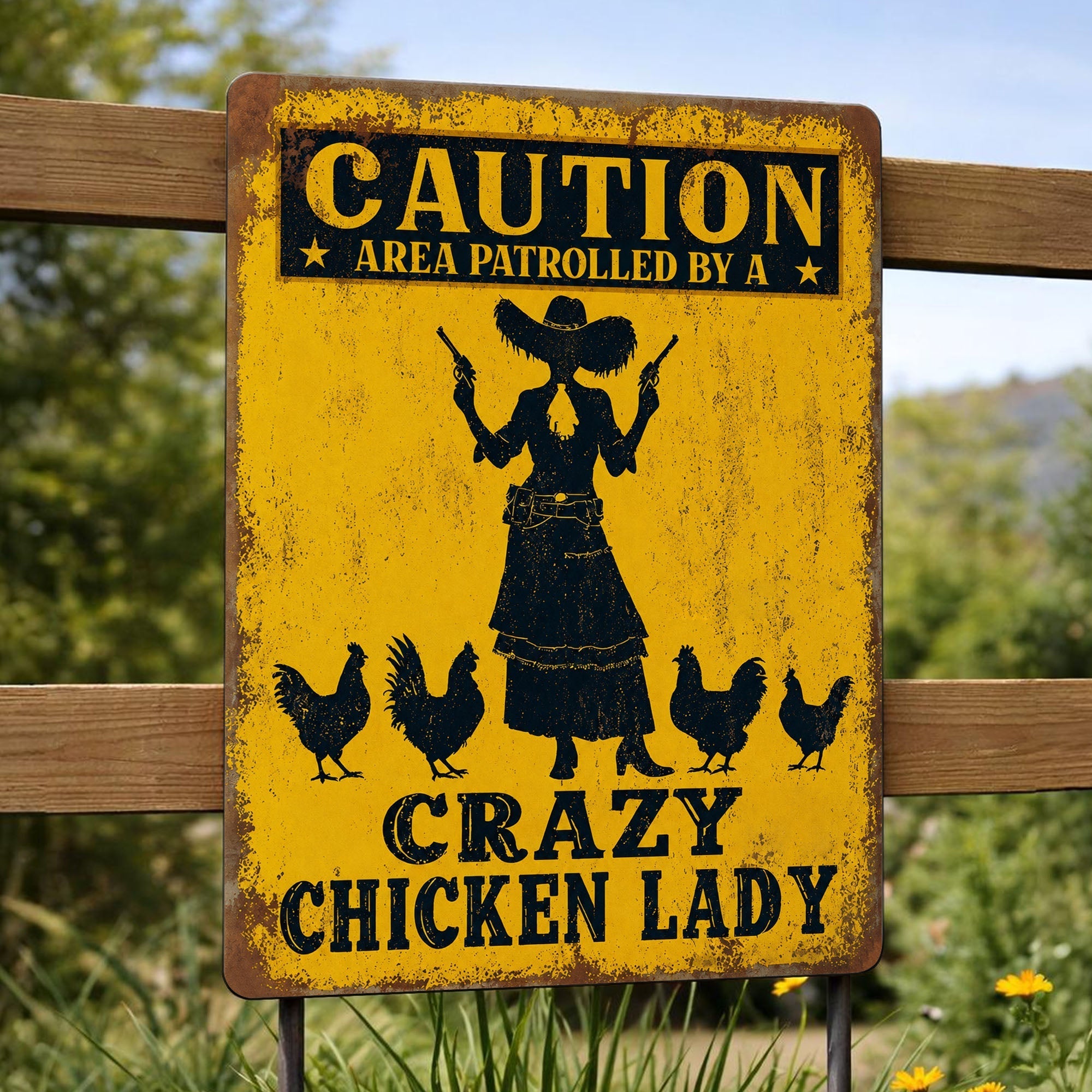 Personalized Metal Sign Crazy Chicken Lady Gift for Farmers