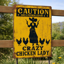 Load image into Gallery viewer, Personalized Metal Sign Crazy Chicken Lady Gift for Farmers
