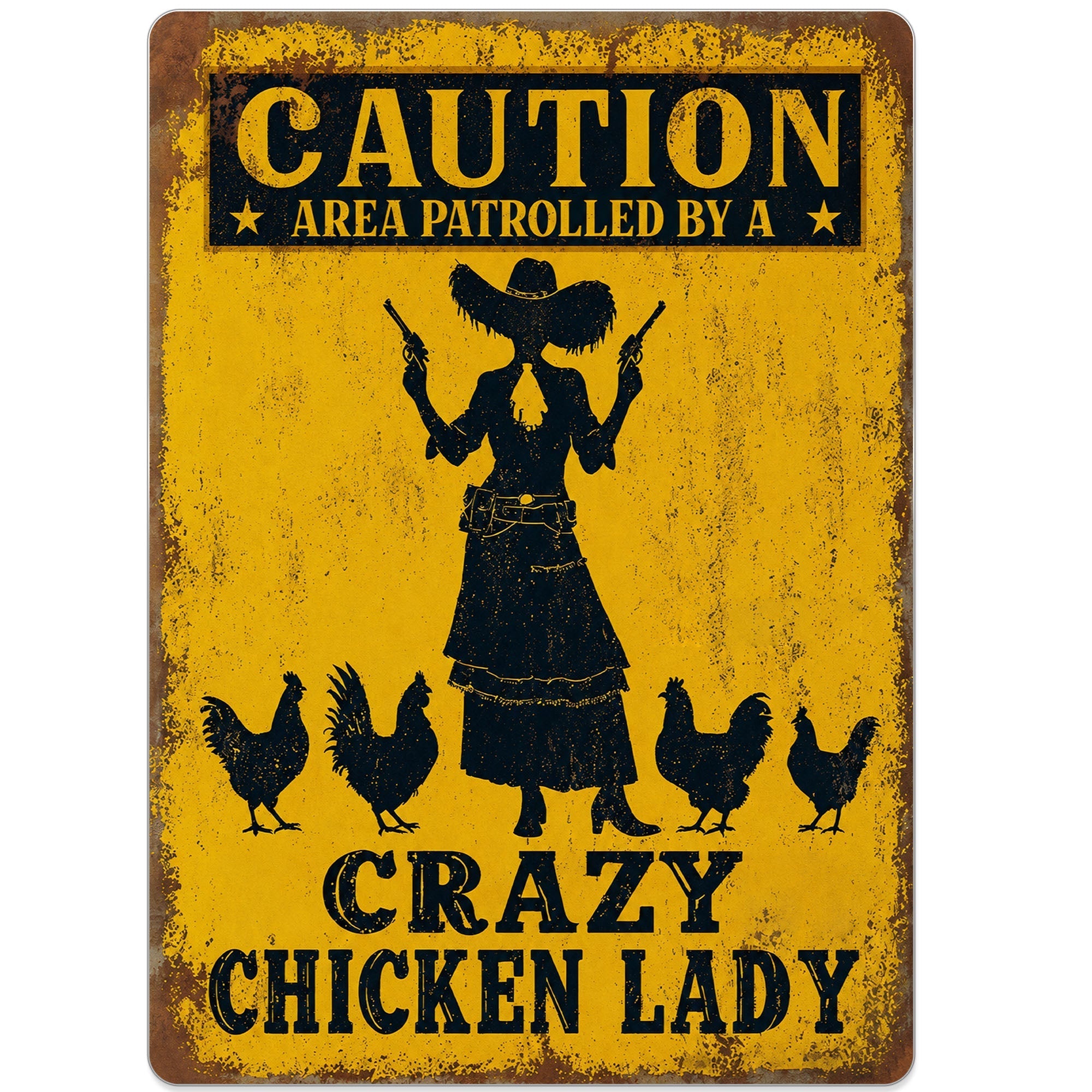 Personalized Metal Sign Crazy Chicken Lady Gift for Farmers
