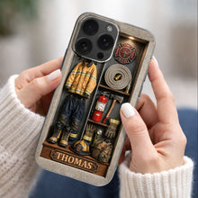 Load image into Gallery viewer, Personalized Clear Phone Case Custom Name Firefighter Gift
