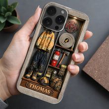 Load image into Gallery viewer, Personalized Clear Phone Case Custom Name Firefighter Gift
