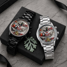 Load image into Gallery viewer, Personalized Fire Truck Men's Watch Custom Name Gift for Dad
