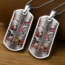 Load image into Gallery viewer, Personalized Firefighter Dog Tag Necklace Custom Name Gift for Dad
