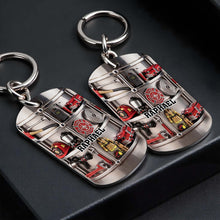 Load image into Gallery viewer, Personalized Firefighter Stainless Steel Keychain Gift for Dad
