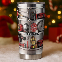 Load image into Gallery viewer, Personalized Firefighter Stainless Steel Tumbler 20oz Gift for Dad

