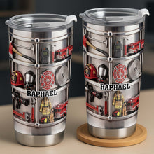 Load image into Gallery viewer, Personalized Firefighter Stainless Steel Tumbler 20oz Gift for Dad
