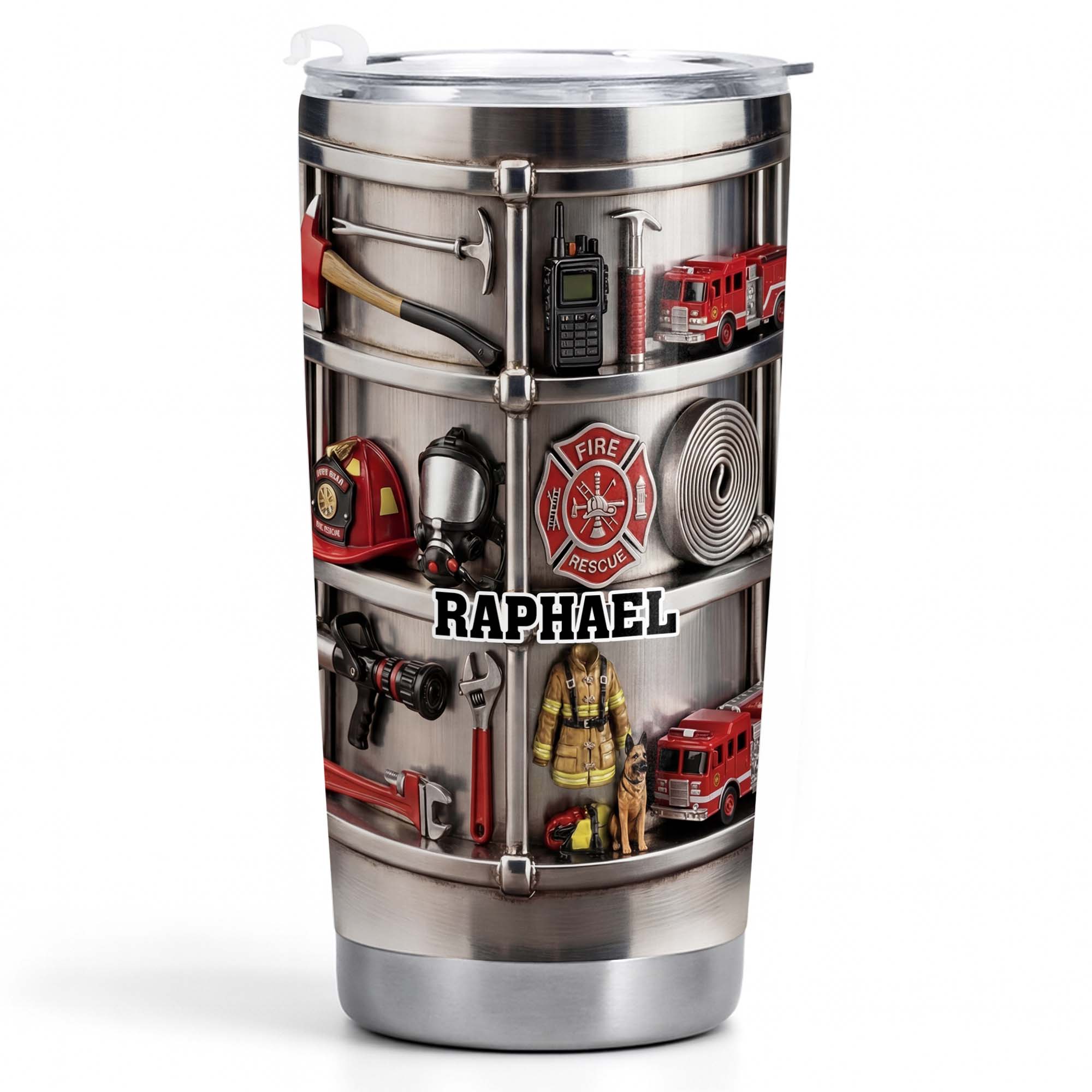 Personalized Firefighter Stainless Steel Tumbler 20oz Gift for Dad