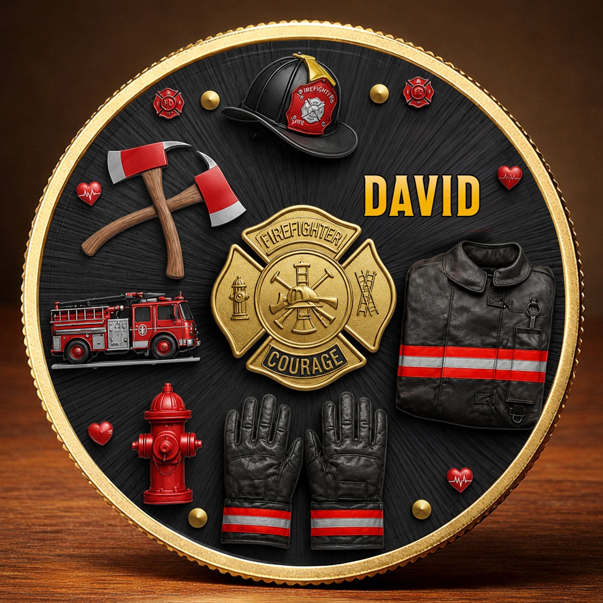 Personalized Firefighter Courage Commemorative Coin Custom Gift