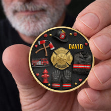 Load image into Gallery viewer, Personalized Firefighter Courage Commemorative Coin Custom Gift
