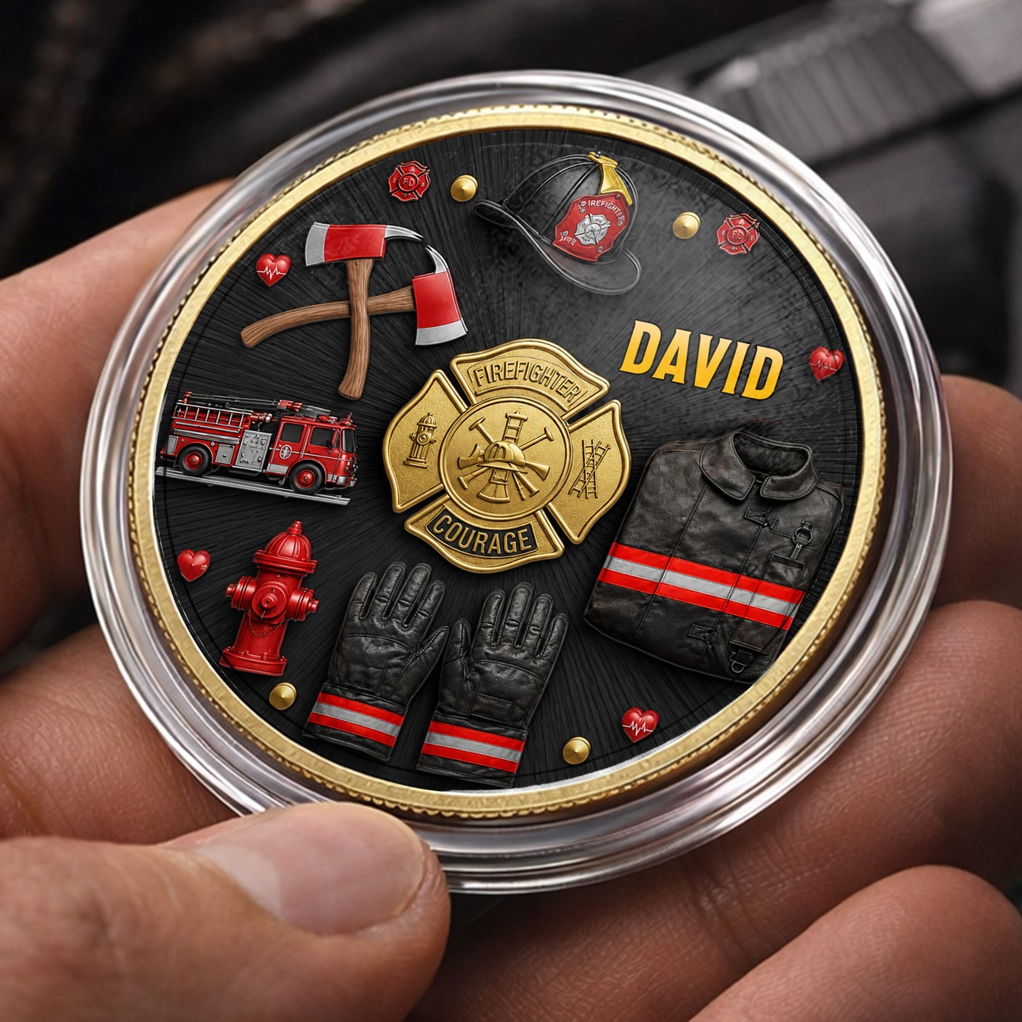 Personalized Firefighter Courage Commemorative Coin Custom Gift