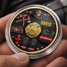 Load image into Gallery viewer, Personalized Firefighter Courage Commemorative Coin Custom Gift
