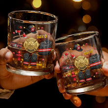 Load image into Gallery viewer, Personalized Custom Whiskey Glass for Firefighter Dad | Gift Idea
