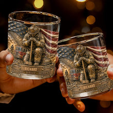 Load image into Gallery viewer, Personalized Whiskey Glass Custom Name Firefighter Gift for Dad

