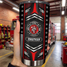 Load image into Gallery viewer, Personalized Firefighter Stainless Steel Tumbler Custom Name 20oz Gift for Dad
