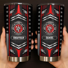 Load image into Gallery viewer, Personalized Firefighter Stainless Steel Tumbler Custom Name 20oz Gift for Dad
