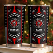 Load image into Gallery viewer, Personalized Firefighter Stainless Steel Tumbler Custom Name 20oz Gift for Dad
