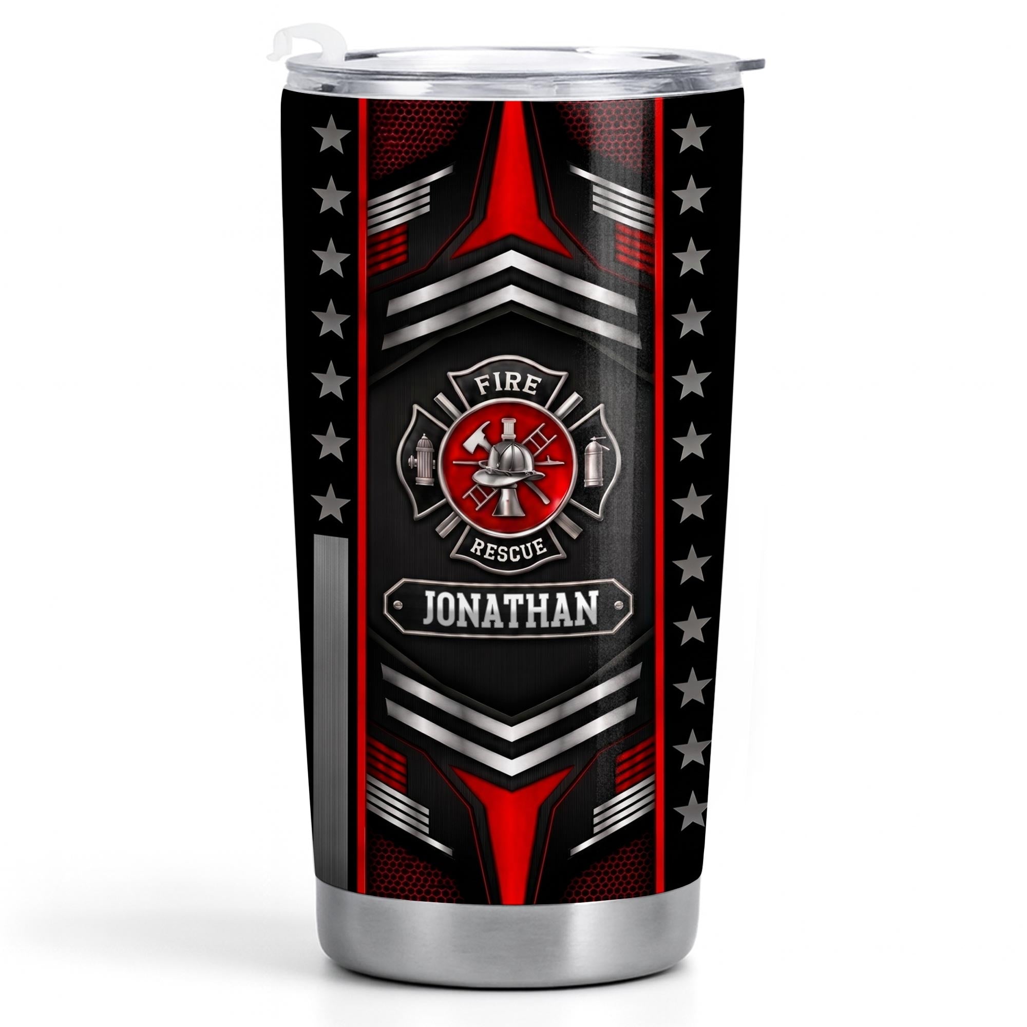 Personalized Firefighter Stainless Steel Tumbler Custom Name 20oz Gift for Dad