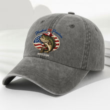 Load image into Gallery viewer, Personalized Washed Denim Cap Custom Name American Flag Gift for Dad
