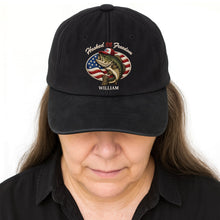 Load image into Gallery viewer, Personalized Washed Denim Cap Custom Name American Flag Gift for Dad

